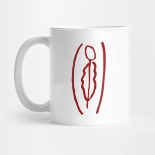 Hand drawn small vulva - "The Lauren" red Mug